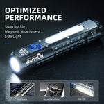 lampe torche led rechargeable tactique 2000lm aimantée multifonctionnelle boucle snap buckle