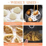 papier cuisson perforé marron clair antiadhésif absorbant huile air fryer baking paper steamer cuisine
