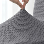 Housse fauteuil gris tissu motifs adhésif moderne poche lavage machine Jacquard