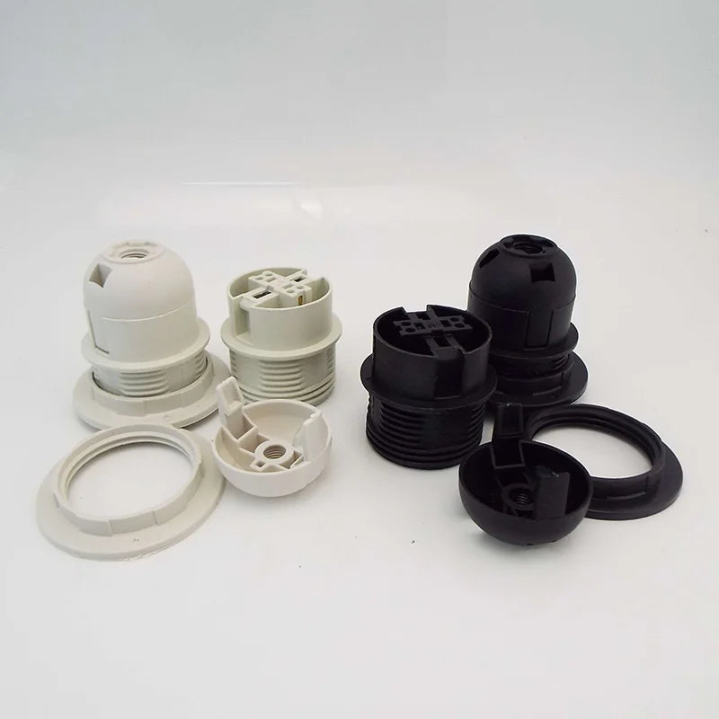 support douille lampe e14 e27 base abat jour moderne noir blanc fixation adhésive