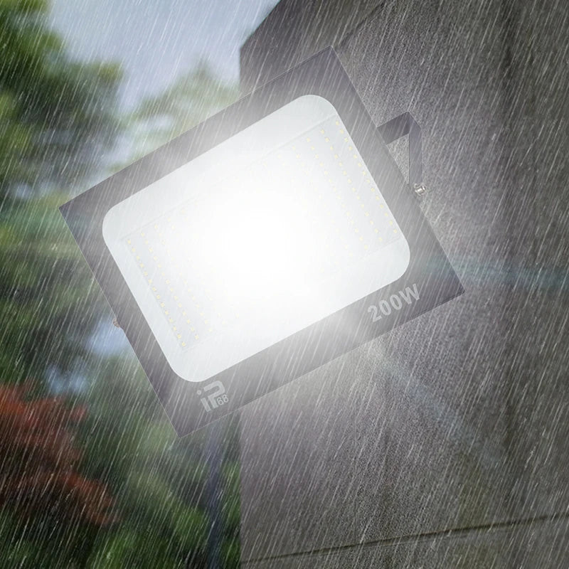 projecteur led extérieur moderne ip66 imperméable noir mat 100w 200w