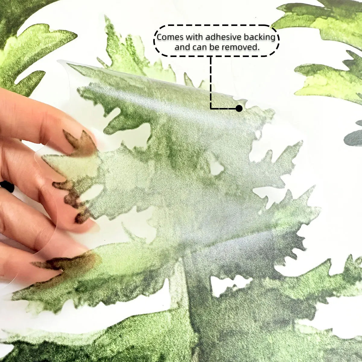 sticker mural forêt animaux aquarelle enfants chambre décoration écologique résistant eau