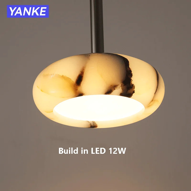 lampe suspendue marbre moderne blanc noir chambre salon éclairage neutre led pince câble