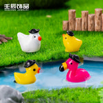 lot mini figurines animaux résine capybara grenouille axolotl flamant rose canard décoration maison jardin