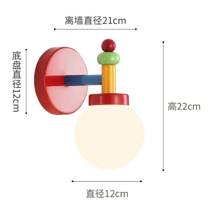 suspension moderne lampe verre colorées sphère translucide blanc rouge bleu jaune vert chambre enfants