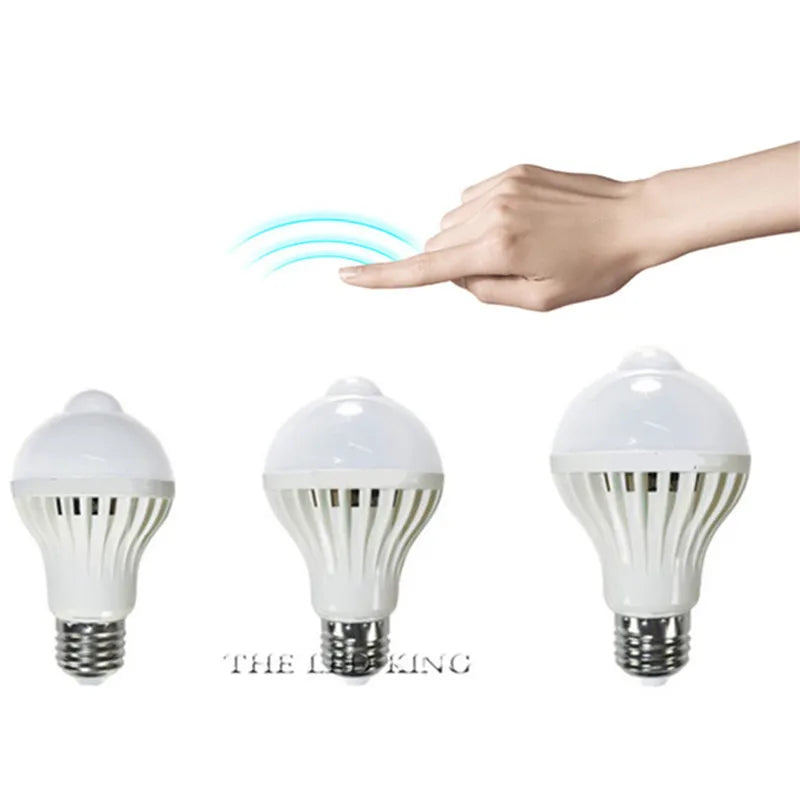 ampoule led blanc capteur mouvement 18w e27 rayures fines modernes 5500k 80000h