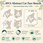 stencils peinture motifs chats artisanal modernes adhésifs beige clair diy murs projets