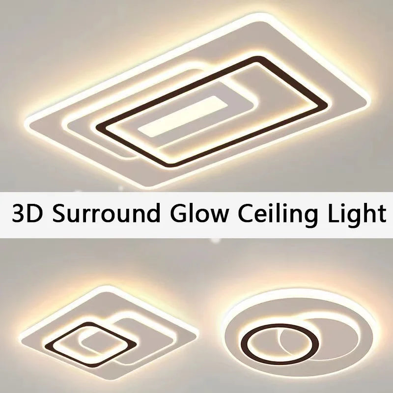 luminaire led blanc noir géométrique moderne minimaliste 36w 40cm