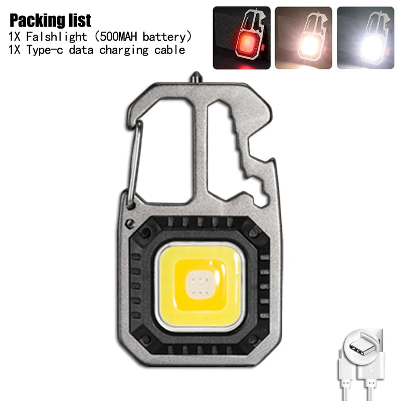 lampe multifonctionnelle rechargeable led modes gris métallique robuste type banque alimentation