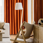 rideau moderne orange uni polyester épais coupe vent isolation sonore extérieur salon chambre
