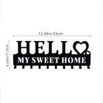 porte cle mural noir fer lettres sweet crochet organisation entree maison moderne