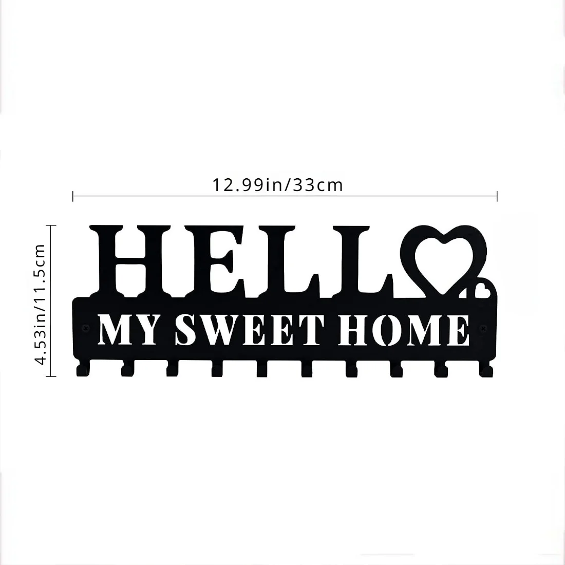 porte cle mural noir fer lettres sweet crochet organisation entree maison moderne