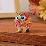 boîte bijoux oiseau strass bleu rouge vert or artisanal deco 3.5cm 3.5cm