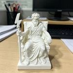 statue zeus dieu grec blanc trône sceptre éclair couronne laurier antique decoration mythe grec
