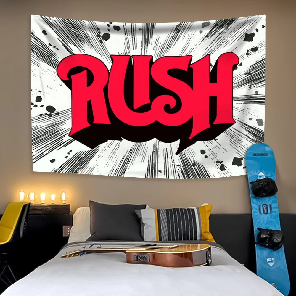 tapisserie murale rock musique bande rush décoration chambre poster tissu décoratif pop art