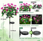 lumière solaire arbre décoratif fleurs artificielles moderne jardin vert rose rouge Jaune