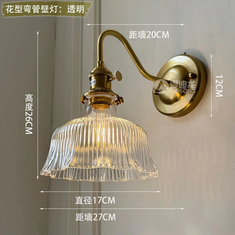 lampe murale vintage vert doré rayures verticales ampoule led cuisine chambre salle manger entrée
