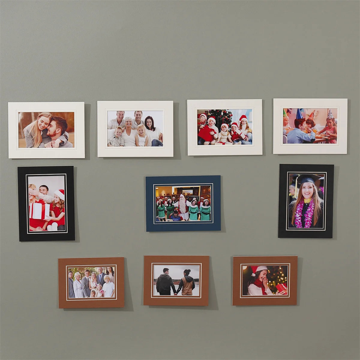 Cadre photo carton multicolore blanc composition murale