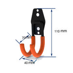 crochet mural robuste noir orange moderne utilisation multiple garage organisation outils jardinSuspension