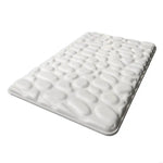 tapis bain gris texture cailloux moderne antidérapant polyester 40x60cm 50x80cm 60x90cm