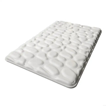 tapis bain gris texture cailloux moderne antidérapant polyester 40x60cm 50x80cm 60x90cm