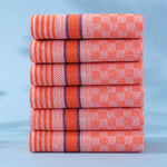 serviettes cuisine rose bleu vert orange carreaux rayures haute qualité douces opaques classic