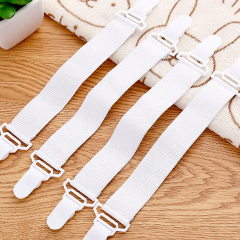 attaches coussin blanc clips simples ruban organisation literie maison élastique fixations chambre housse matelas