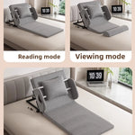 lit pliant moderne gris toile lin coussin oreiller support tablette