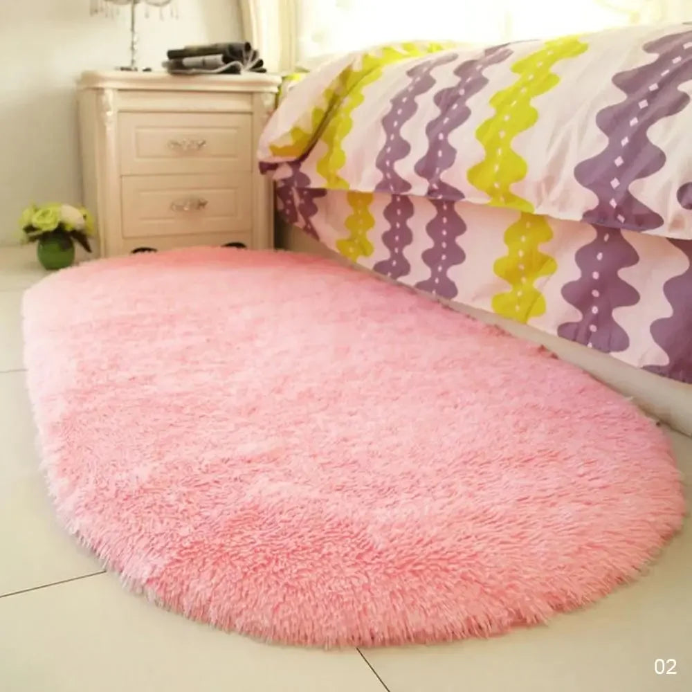 tapis moelleux peluche rose gris beige violet moderne salon chambre antidérapant polyester 40x60cm