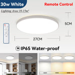 lampe led moderne télécommande 220v ip65 étanche noir blanc 37.5cm