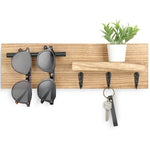 porte clés mural bois moderne vis fixations rangement horloge lunettes plantes