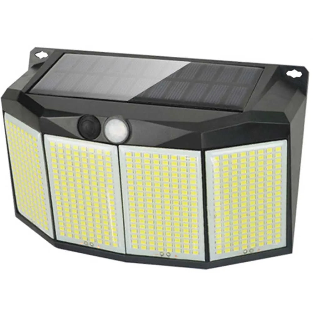 projecteur solaire led détecteur mouvement extérieur noir blanc moderne étanche ip65 576led