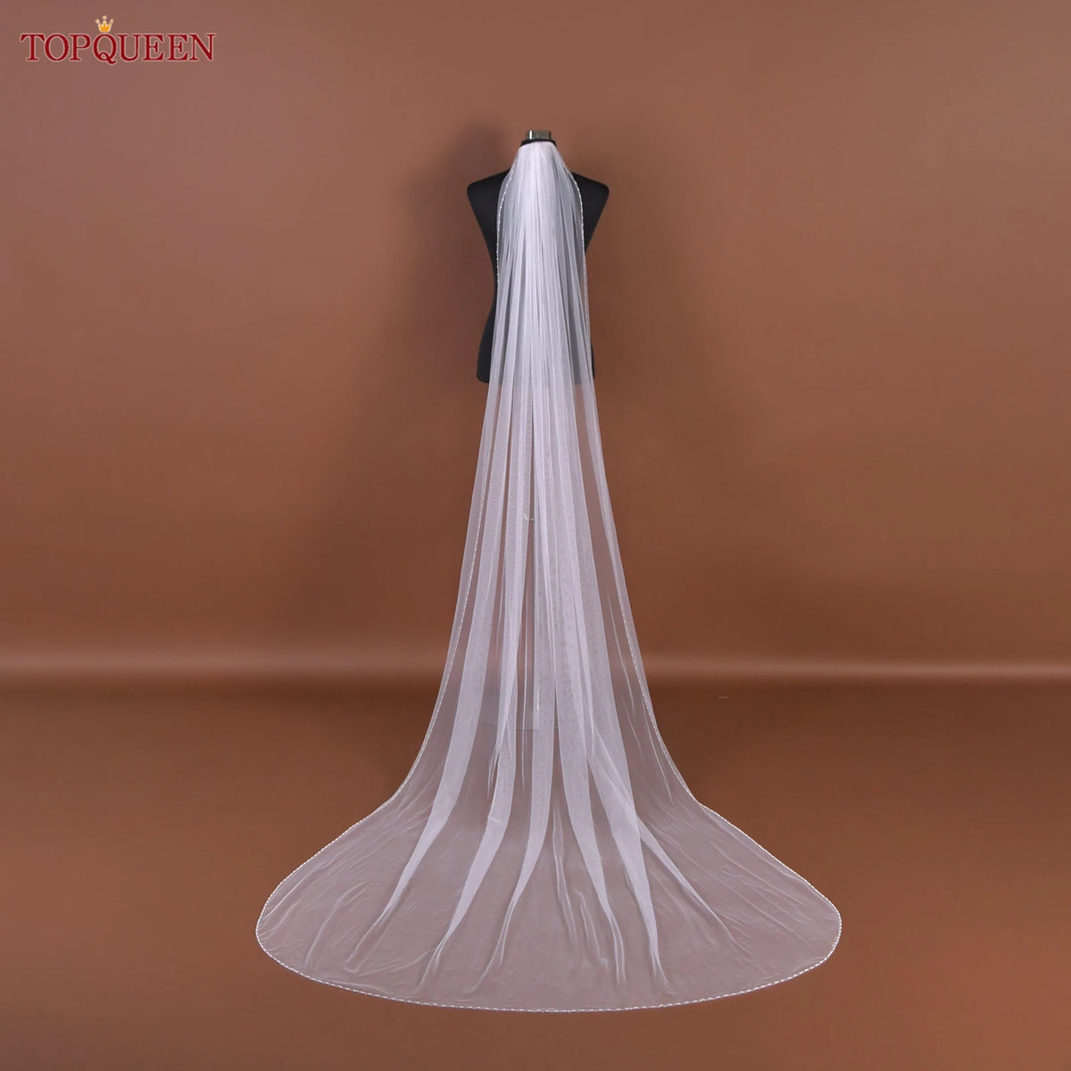 voile mariée blanc cristal bord transparent classique soirée