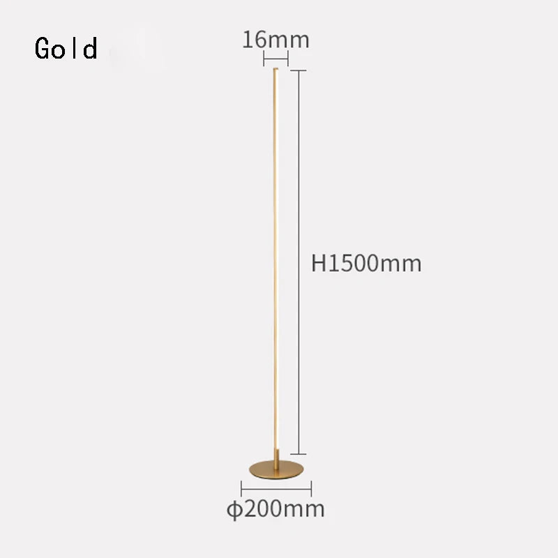 lampe pied moderne bande dorée argentée minimaliste interrupteur bouton led 10w 90 260v