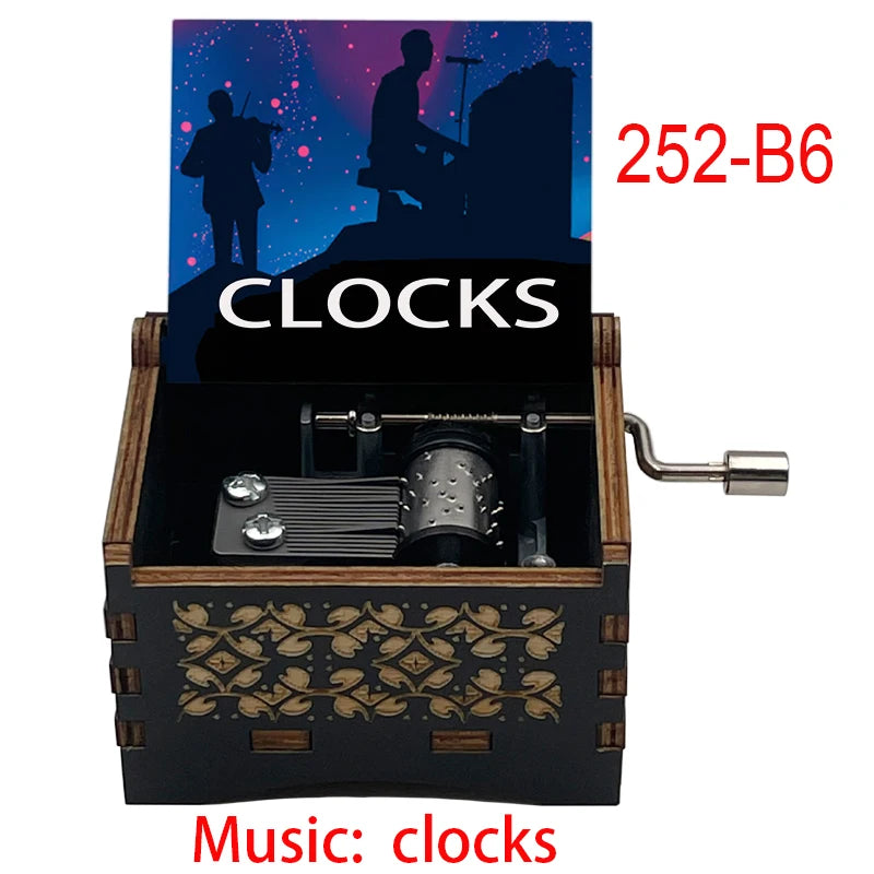 boîte musicale bois naturel motifs floraux 18 tons vintage manivelle horlogerie artisanale