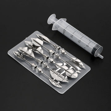 outils décorateurs desserts seringue feuilles plastique transparent graduations embouts métal argenté fleurs gelée