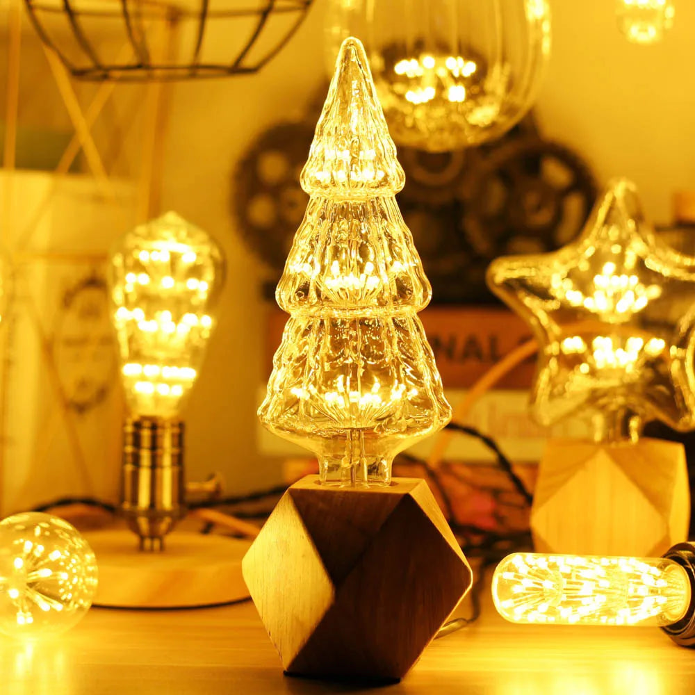 ampoules led décoratives vintage transparentes filament feuilles dorées opalescentes culot e27