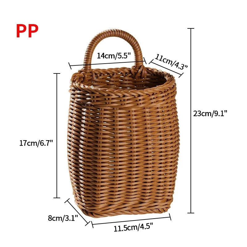 paniers rangement rotin marron clair tressage régulier rustique maison cuisine
