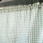 rideau vert carreaux dentelle fenêtre rustique vintage chambre opacité moyenne tringle