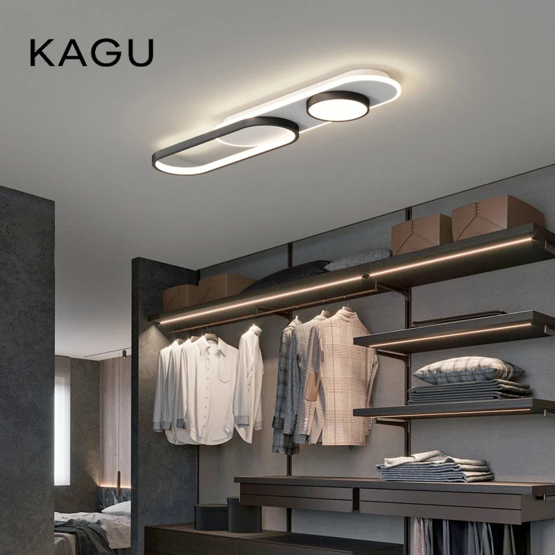 lampe led moderne plafonnier fer aluminium poli noir blanc éclairage quotidien toucher interrupteur