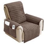 housse fauteuil inclinable noir beige quilté moderne boucles métalliques poche polyestère nettoyage sec automne