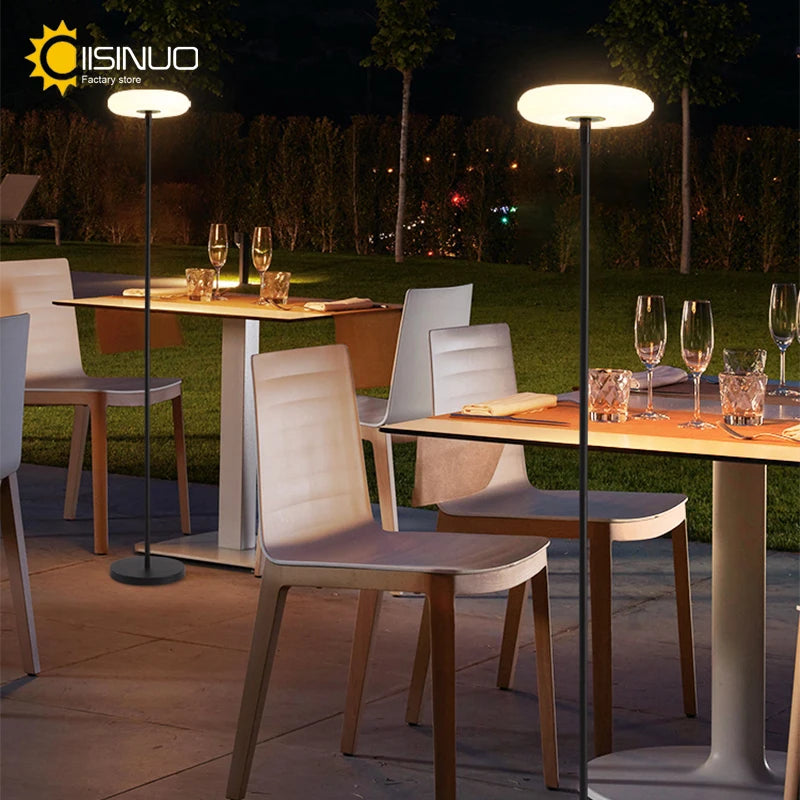 lampe solaire rechargeable 4400mAh moderne panneau solaire noir fixée base circulaire
