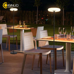 lampe solaire rechargeable 4400mAh moderne panneau solaire noir fixée base circulaire