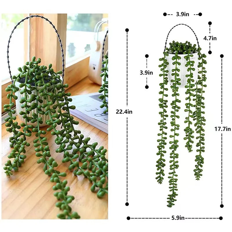 panier suspendu rotin osier jardinière murale fleurs artificielles décoration jardin rustique marron clair