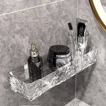 organisateur salle bain étagère murale transparent moderne luxe diffuseur huiles essentielles pots crème flacons