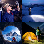 lampe frontale rechargeable led 1000 lumens 180 ajustable camping randonnée étanche ipx4 bandes or