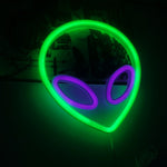 lampe néon vert violet alien moderne crochet usb batterie chambre entrée étude salle bain