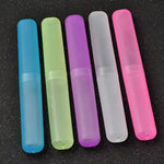 boîte rangement moderne brosse dents réutilisable bleu vert violet rose transparent