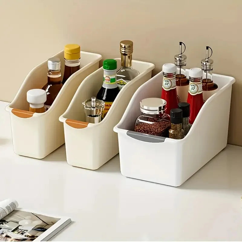 boîtes rangement cuisine épices condiments plastique pp modernes pratiques beige orange gris poignées couvercles