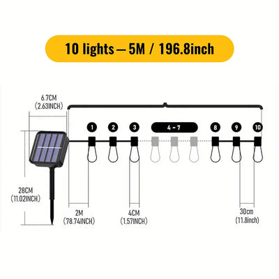 guirlande lumineuse solaire extérieure modes ambrée filaments visibles télécommande led contemporaine